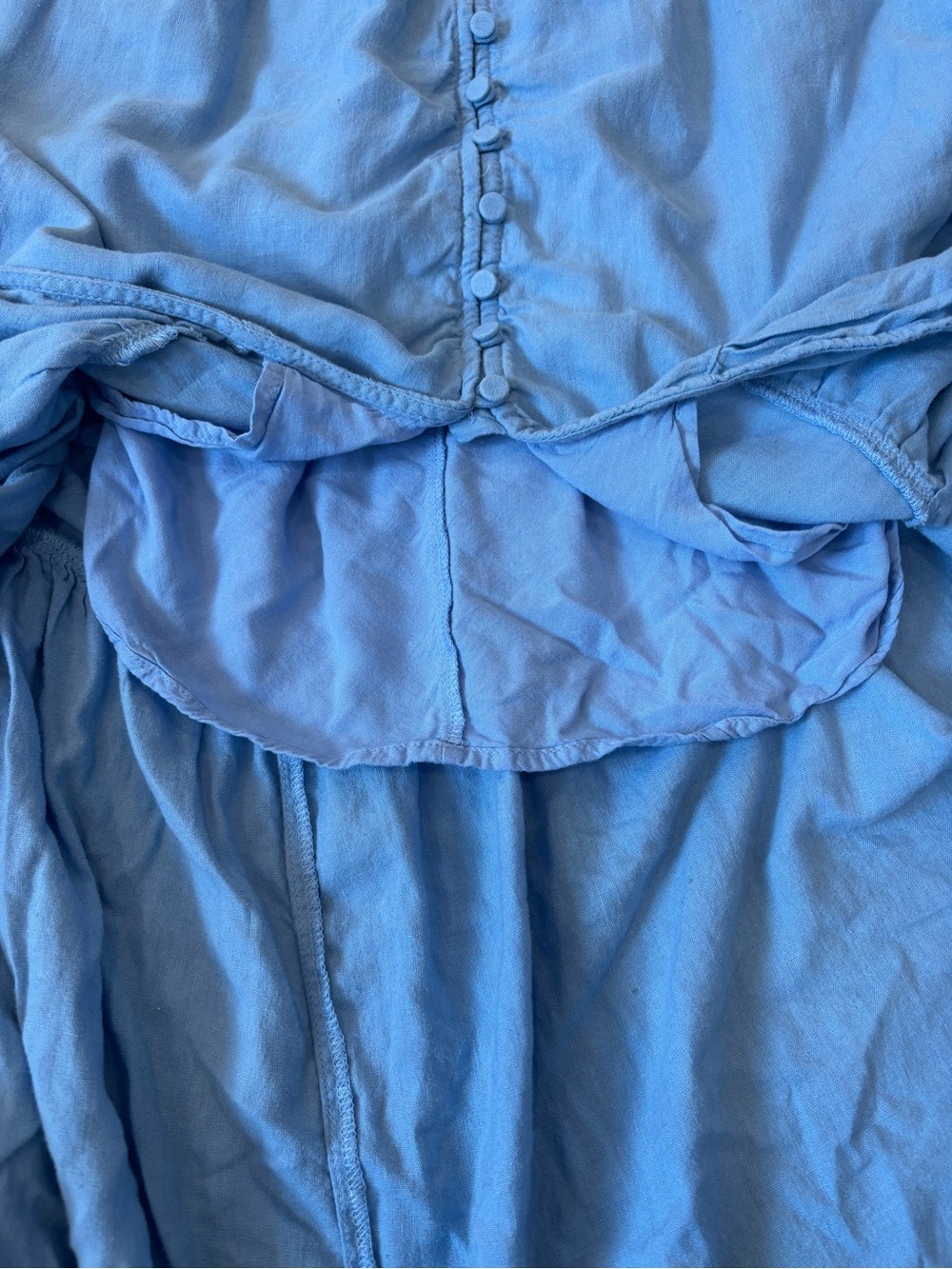 Abercrombie and Fitch Light Blue Spaghetti Strap Button-Front Maxi Dress - Picture 8 of 8